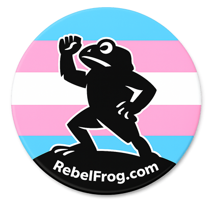 Rebel Frog “Stay Froggy Stay Free” Trans Pride Vinyl Sticker (3”)