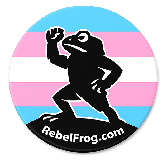 Rebel Frog “Stay Froggy Stay Free” Trans Pride Vinyl Sticker (3”)